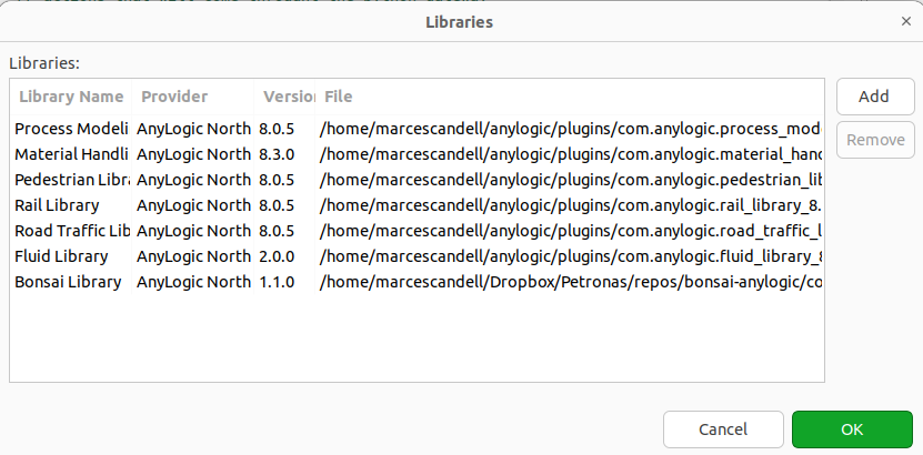 Add new library to AnyLogic Window